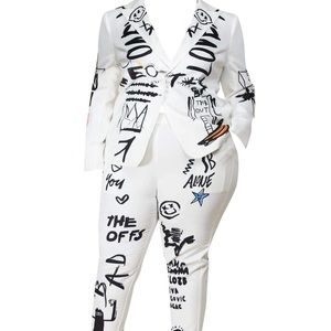 Basquiat Inspired Pant Suit